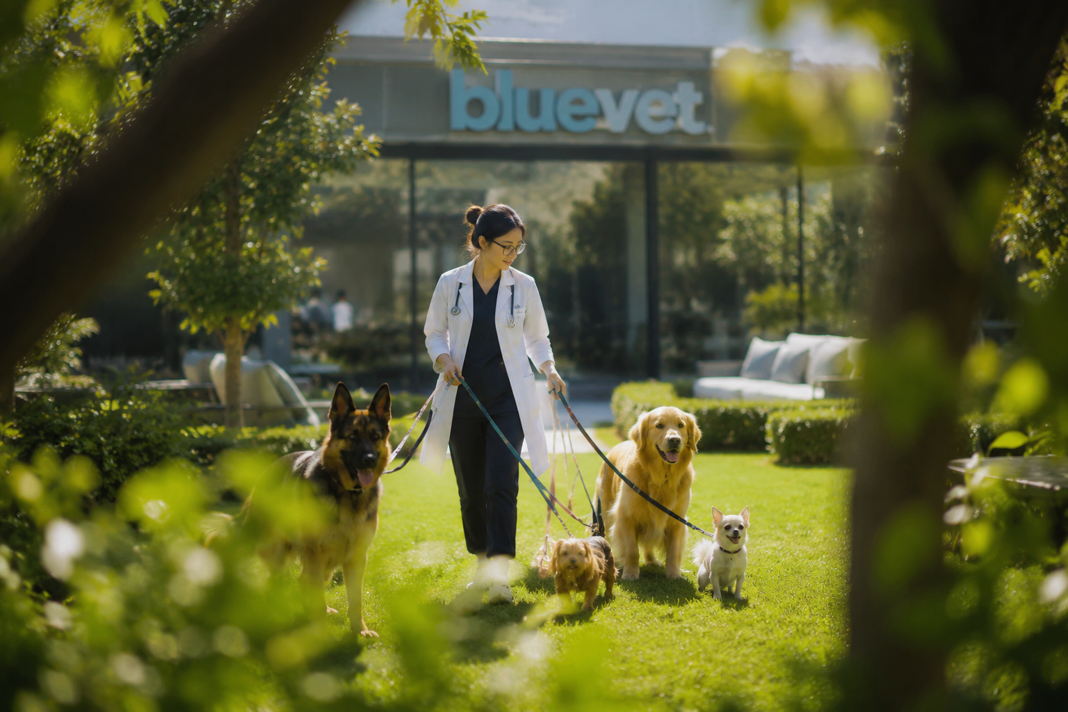 Blue Vet team working together in the clinic software office